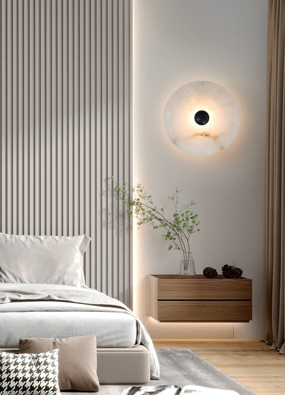 Modern Alabaster Round Wall Lamp