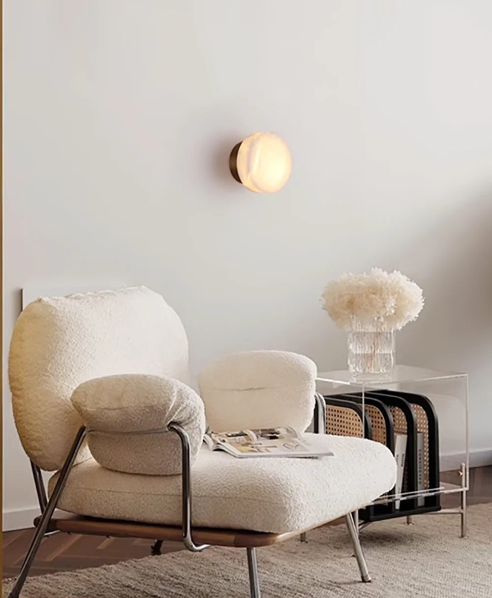 Domino A Cylindrical Alabaster Wall Light