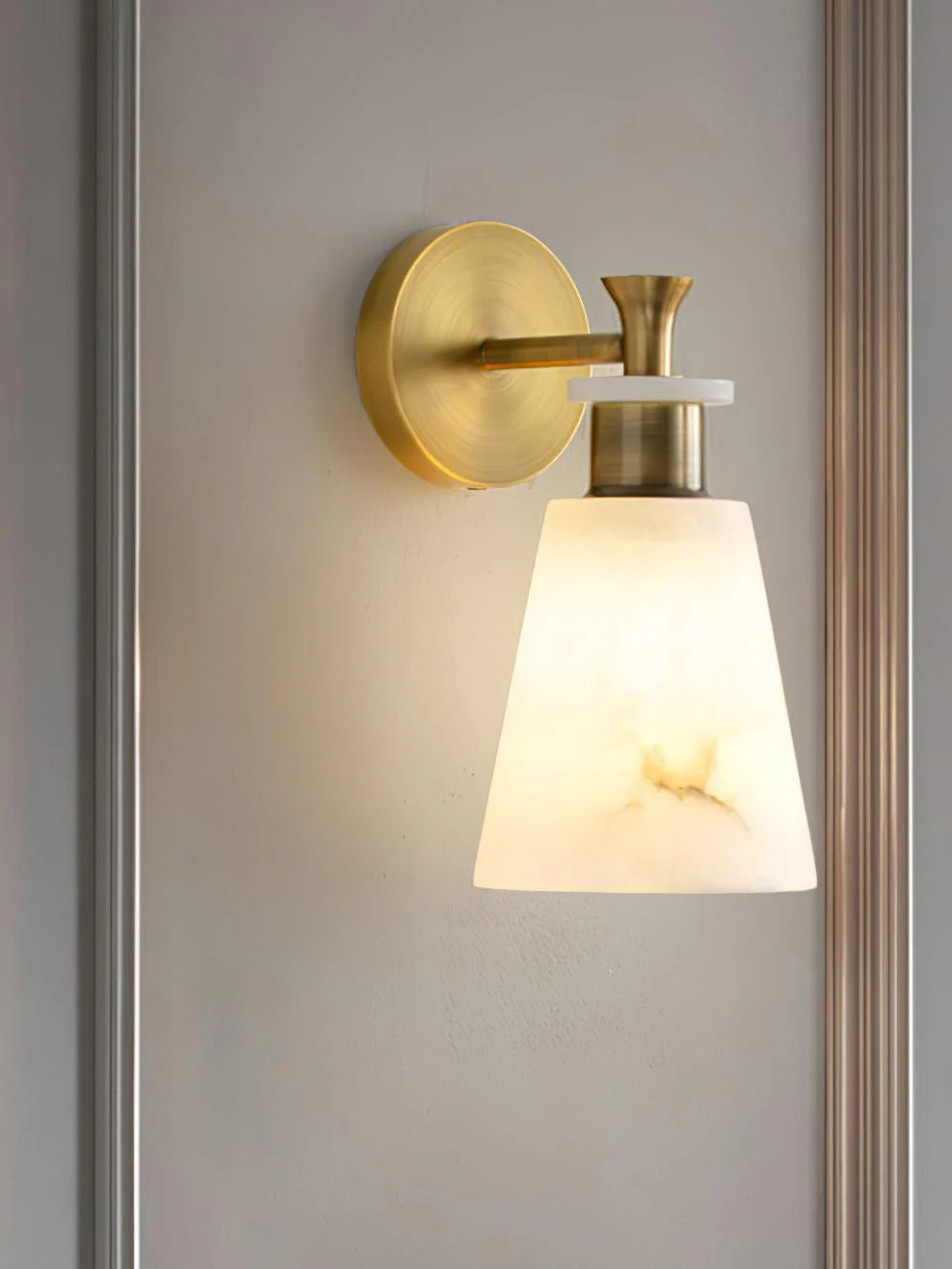 Modern Tapered Alabaster Wall Sconce