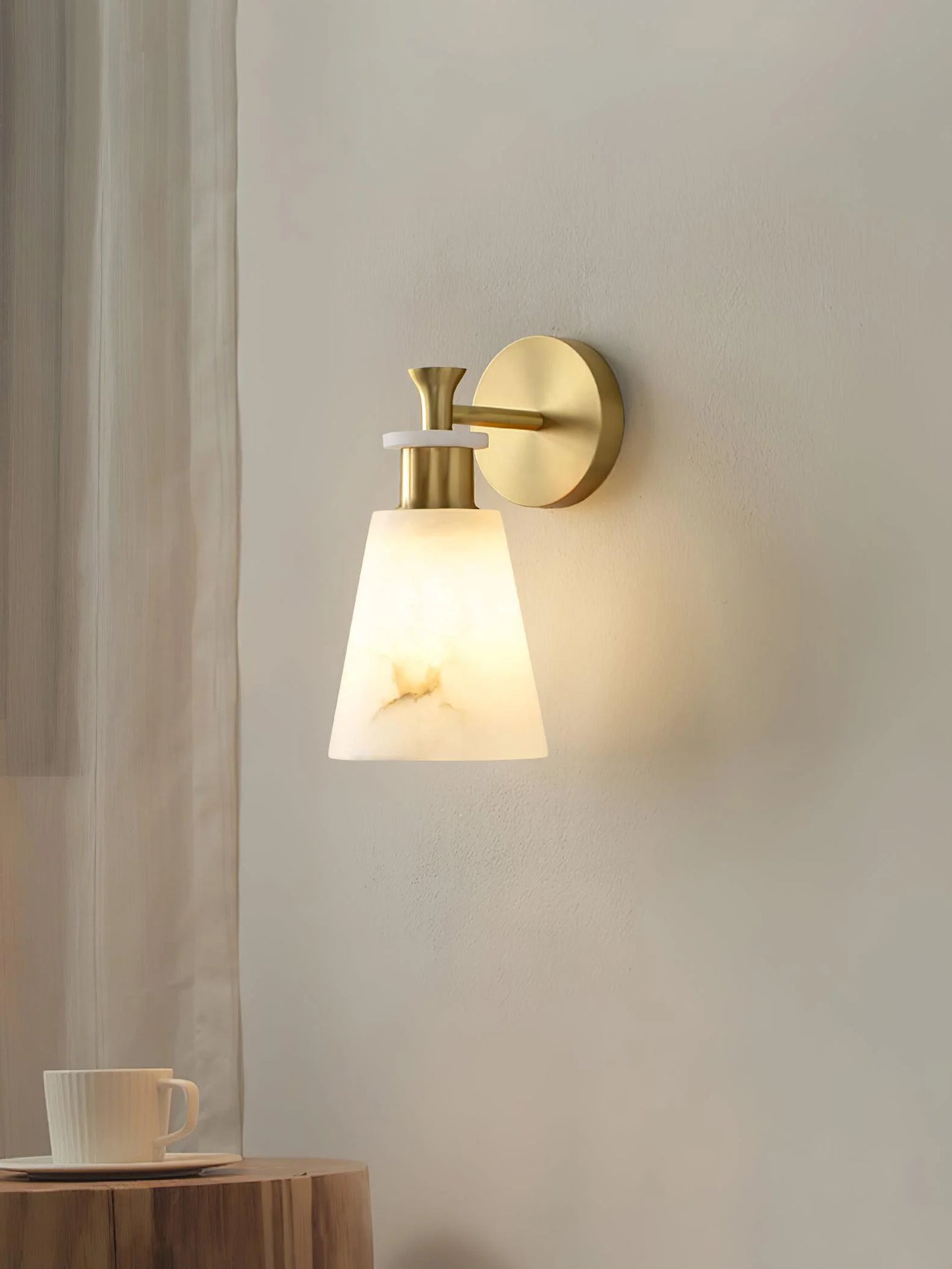 Modern Tapered Alabaster Wall Sconce