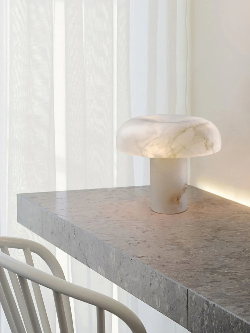 Mushroom Type Alabaster Table Lamp