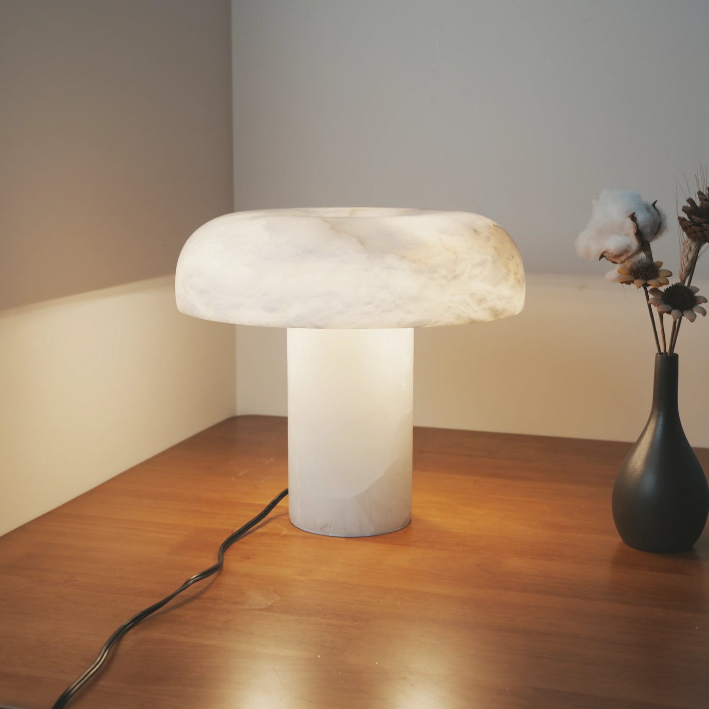 Mushroom Type Alabaster Table Lamp