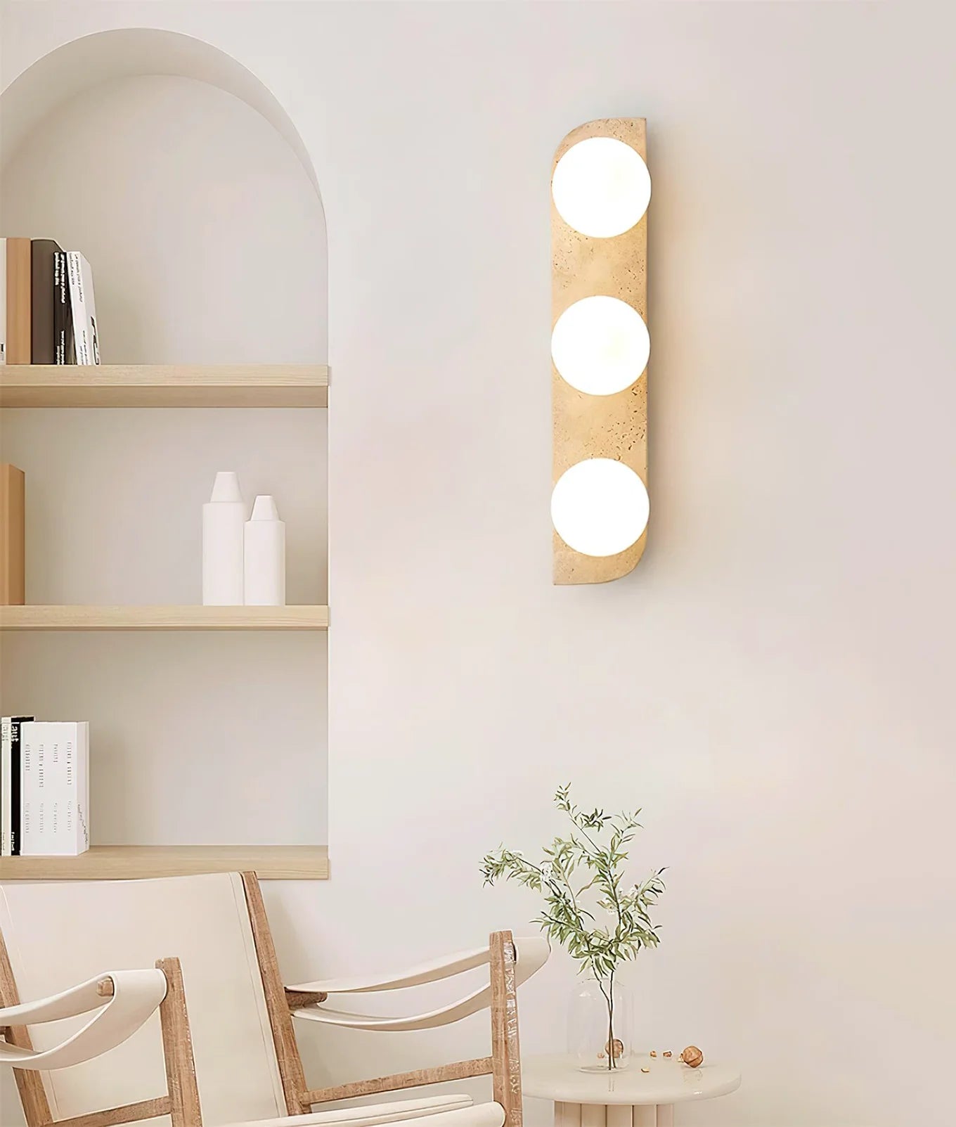 Neptune Travertine Wall Lamp