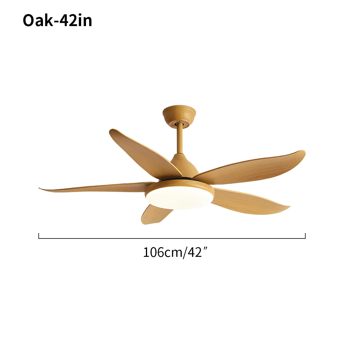 5 Blade Contemporary Ceiling Fan with LED Light