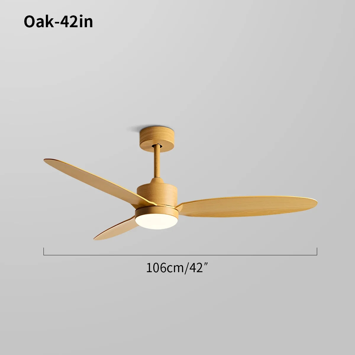 3-Blade Ceiling Fan With Light for Bedroom