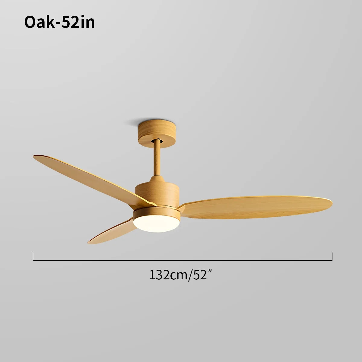 3-Blade Ceiling Fan With Light for Bedroom