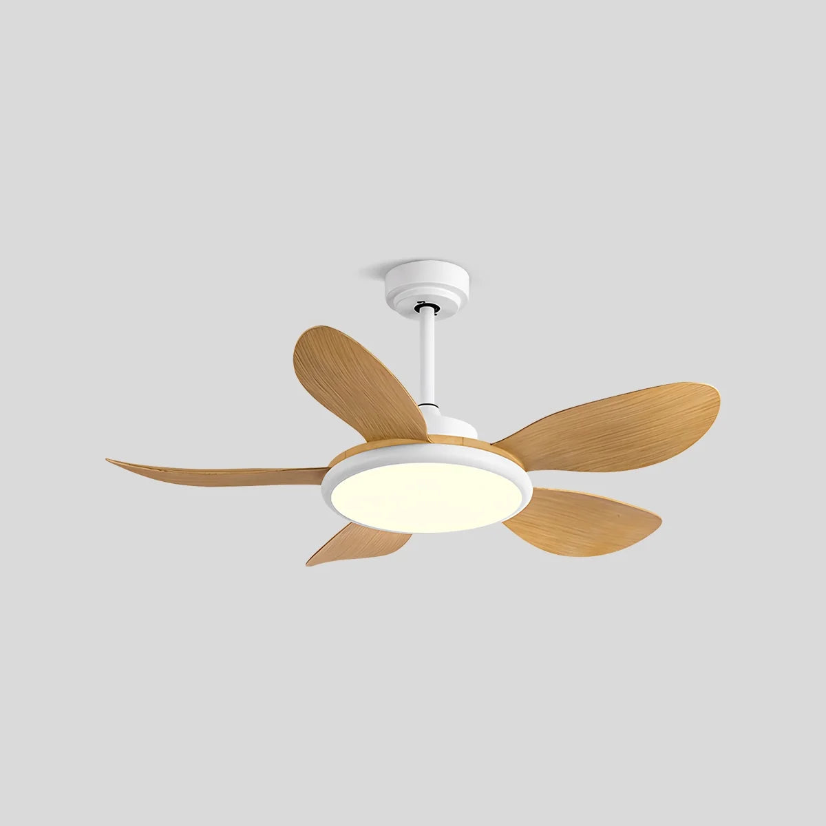 5-Blade Wood Ceiling Fan with Light for Living Room