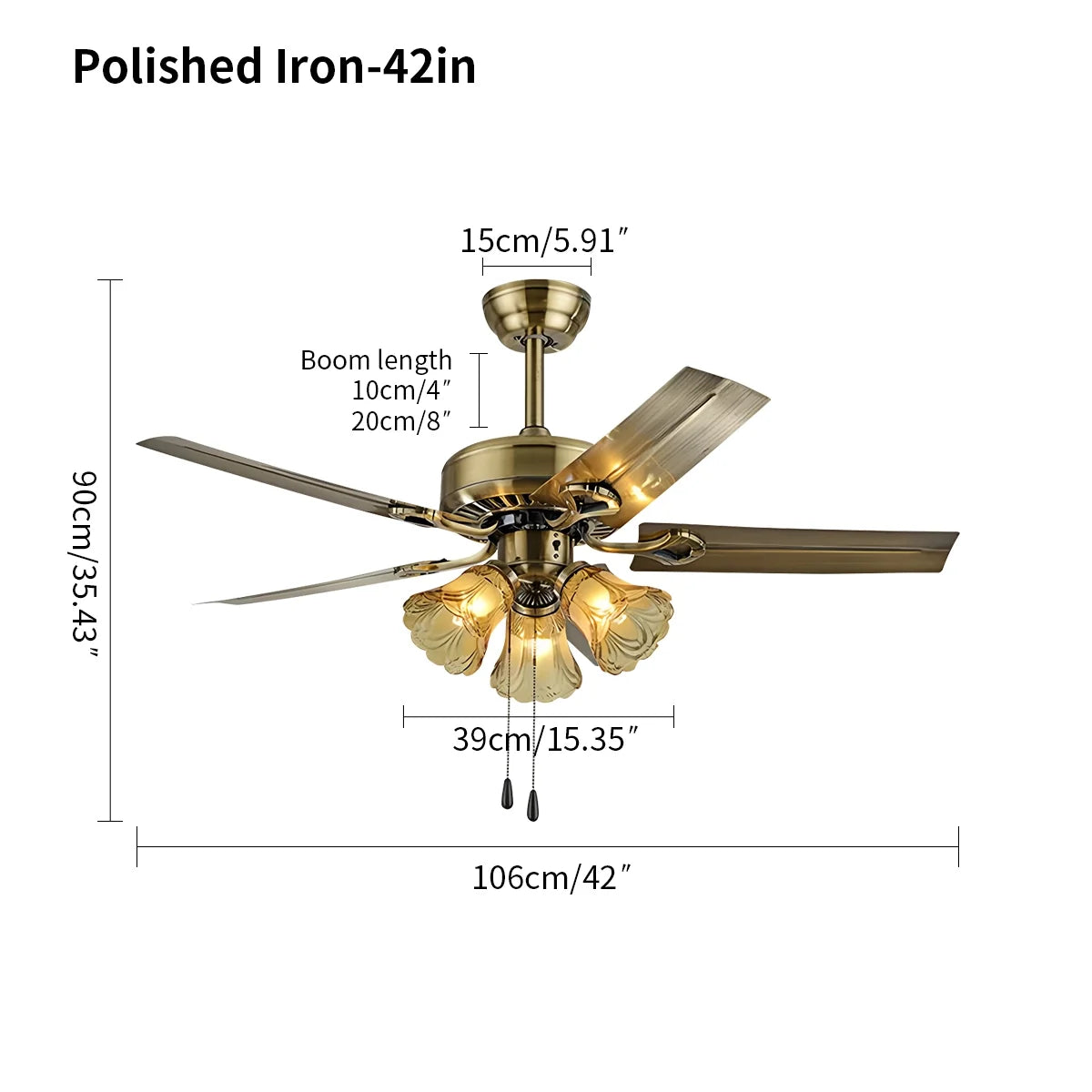 Vintage Ceiling Fan with Light for Dining Room