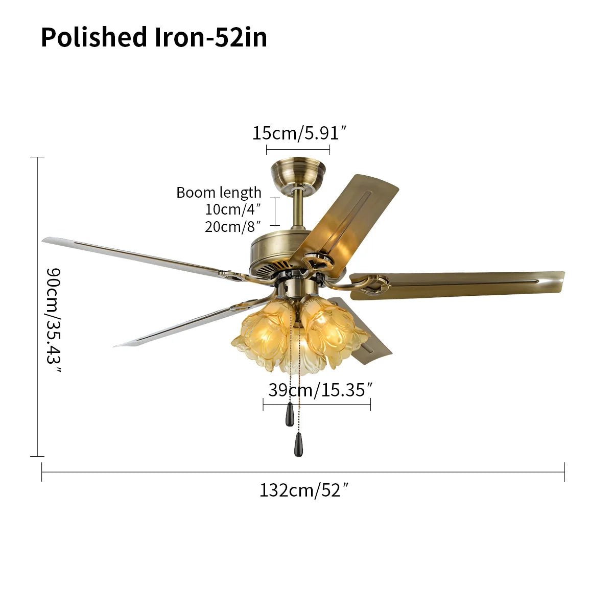 Vintage Ceiling Fan with Light for Dining Room