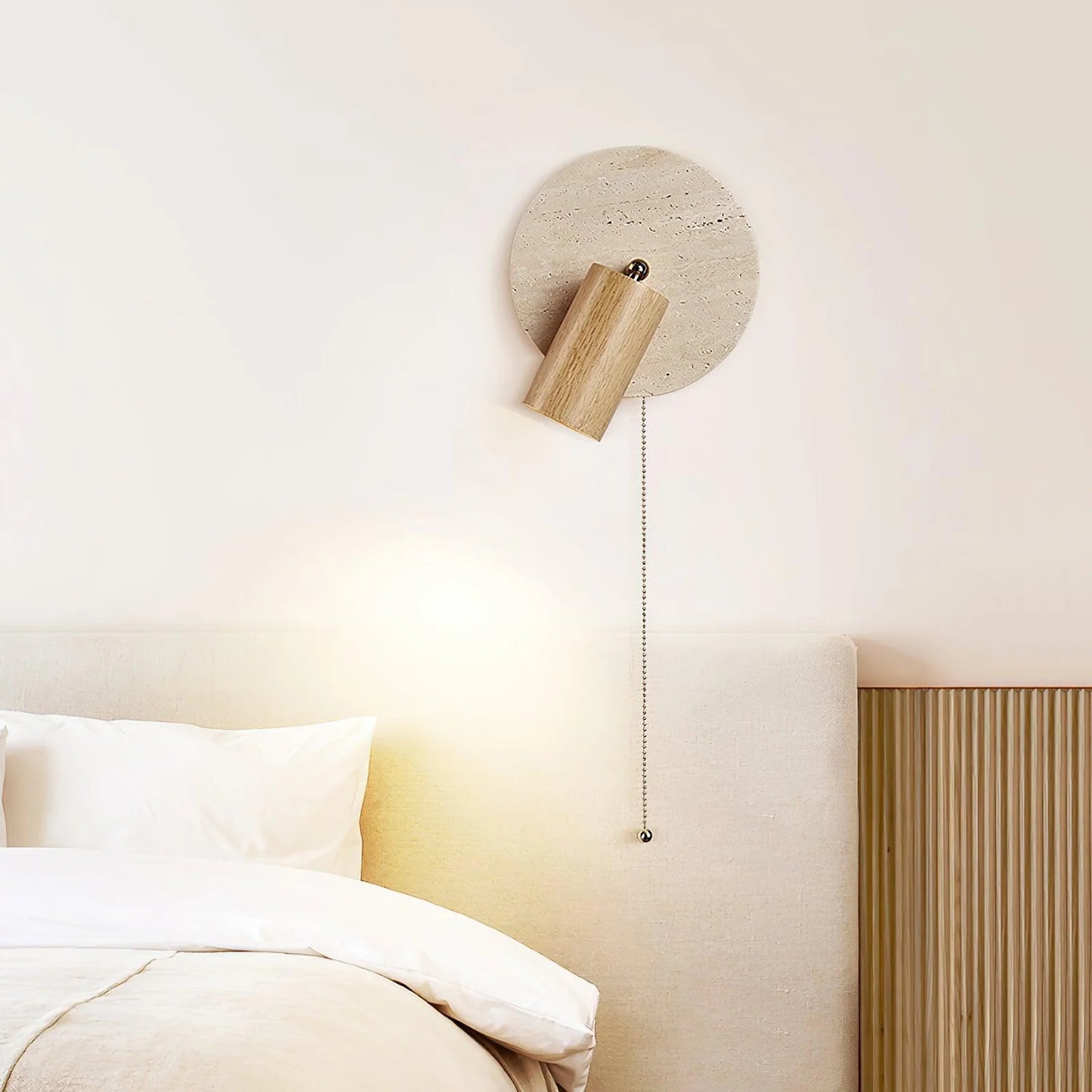 Round Miadi Travertine Wall Lamp