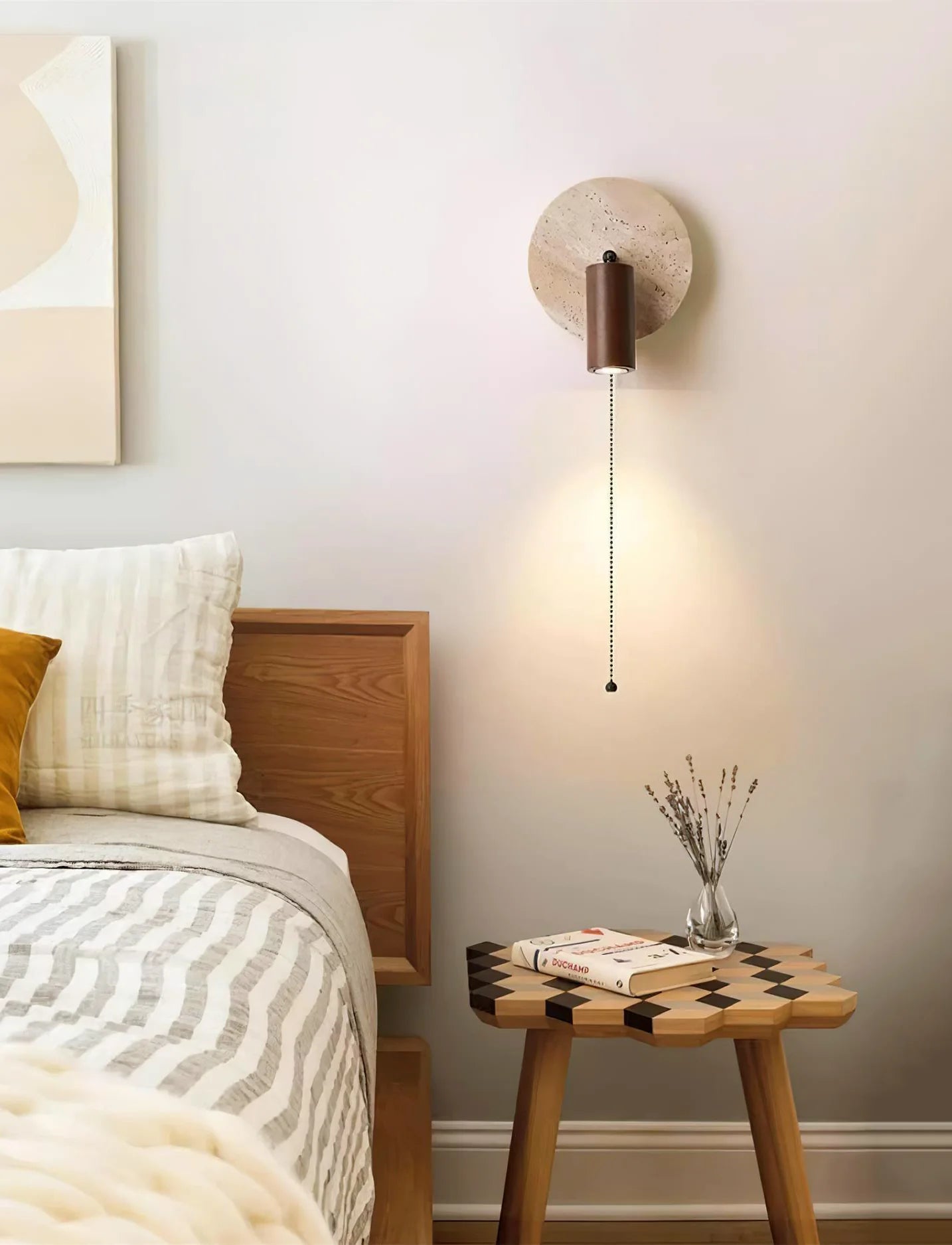 Round Miadi Travertine Wall Lamp