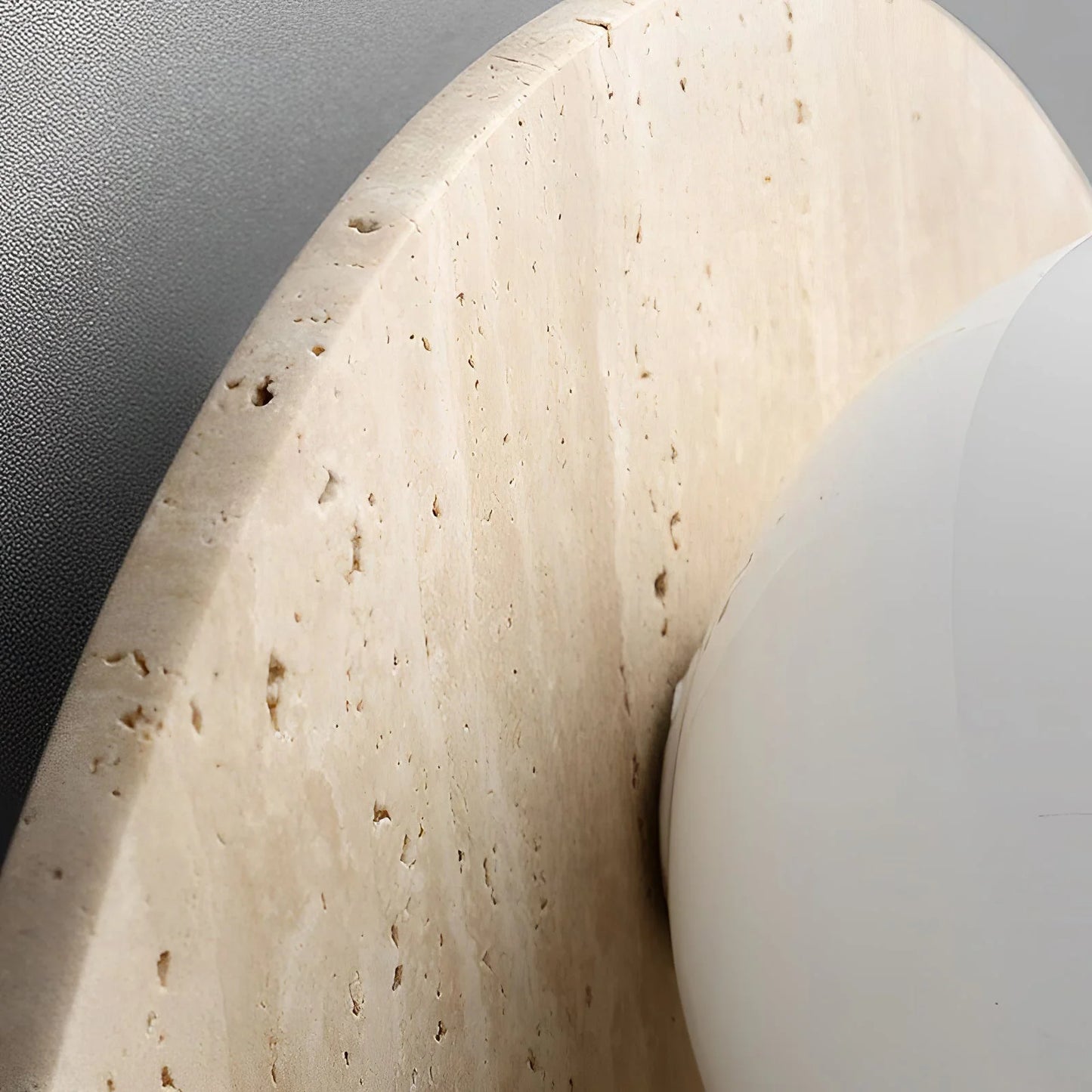 Round Oval Travertine Wall Lamp
