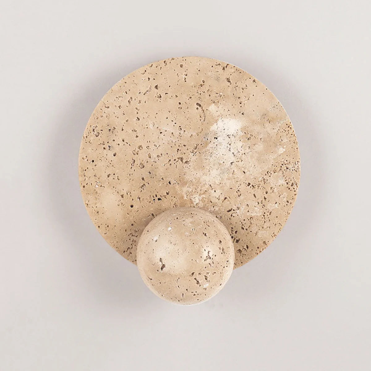 Round Travertine Disc Wall Lamp