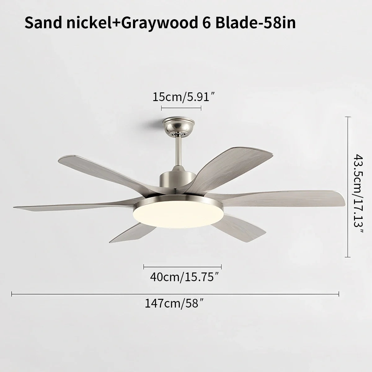 Living Room 6-Leaf Ceiling Fan Light