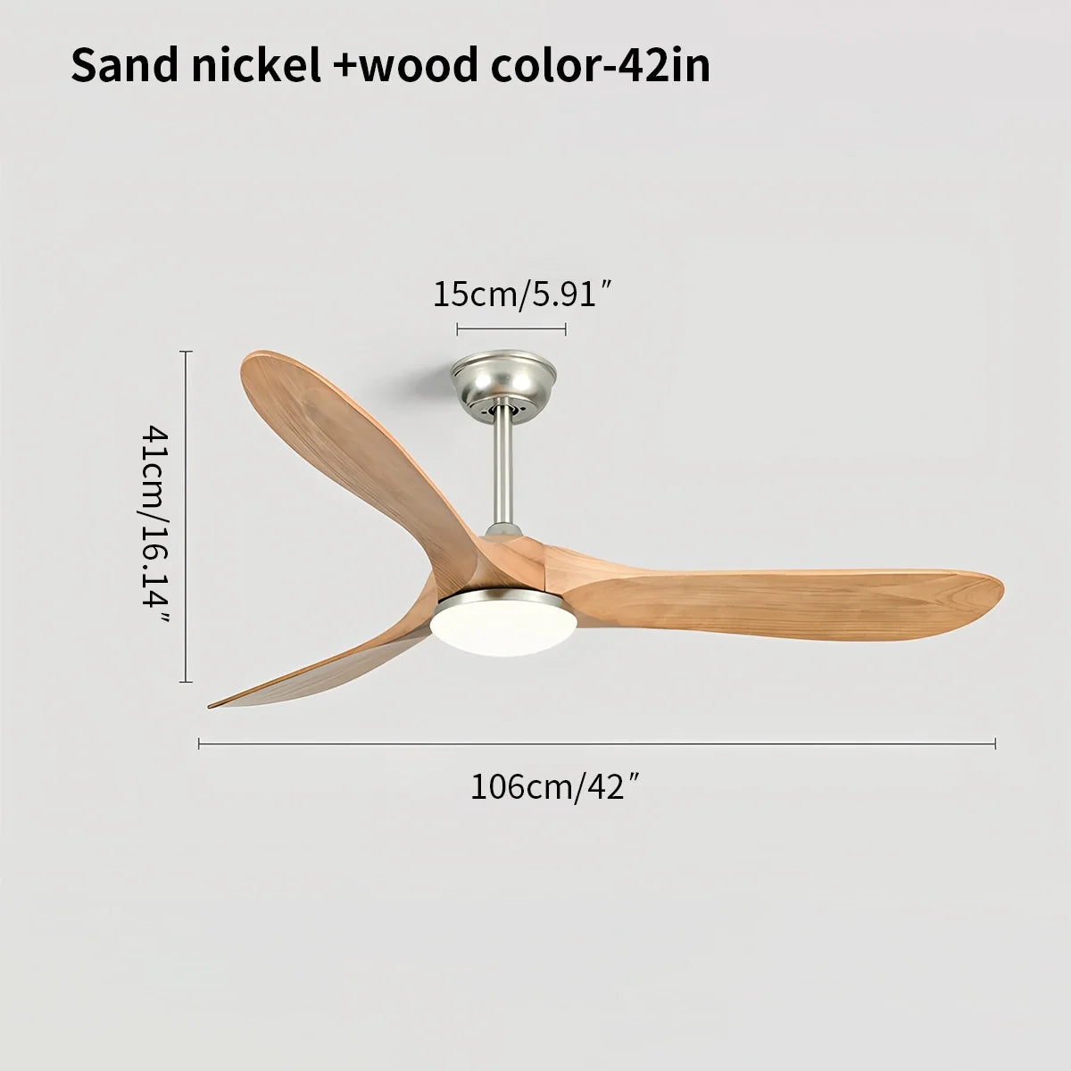 Nordic Wood Ceiling Fan with Light