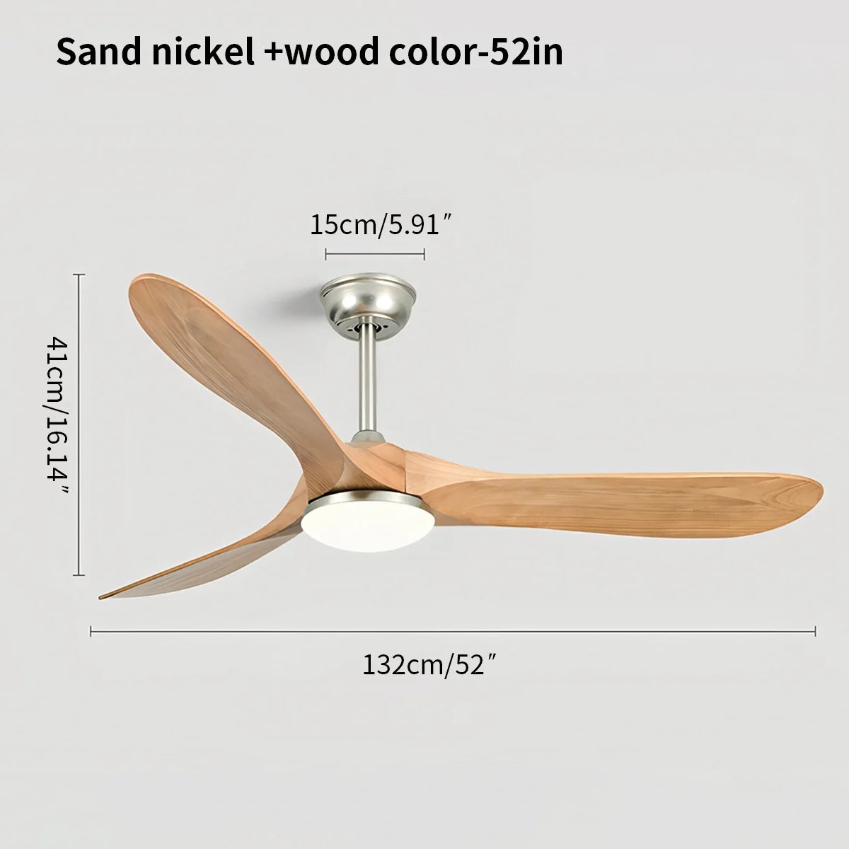Nordic Wood Ceiling Fan with Light