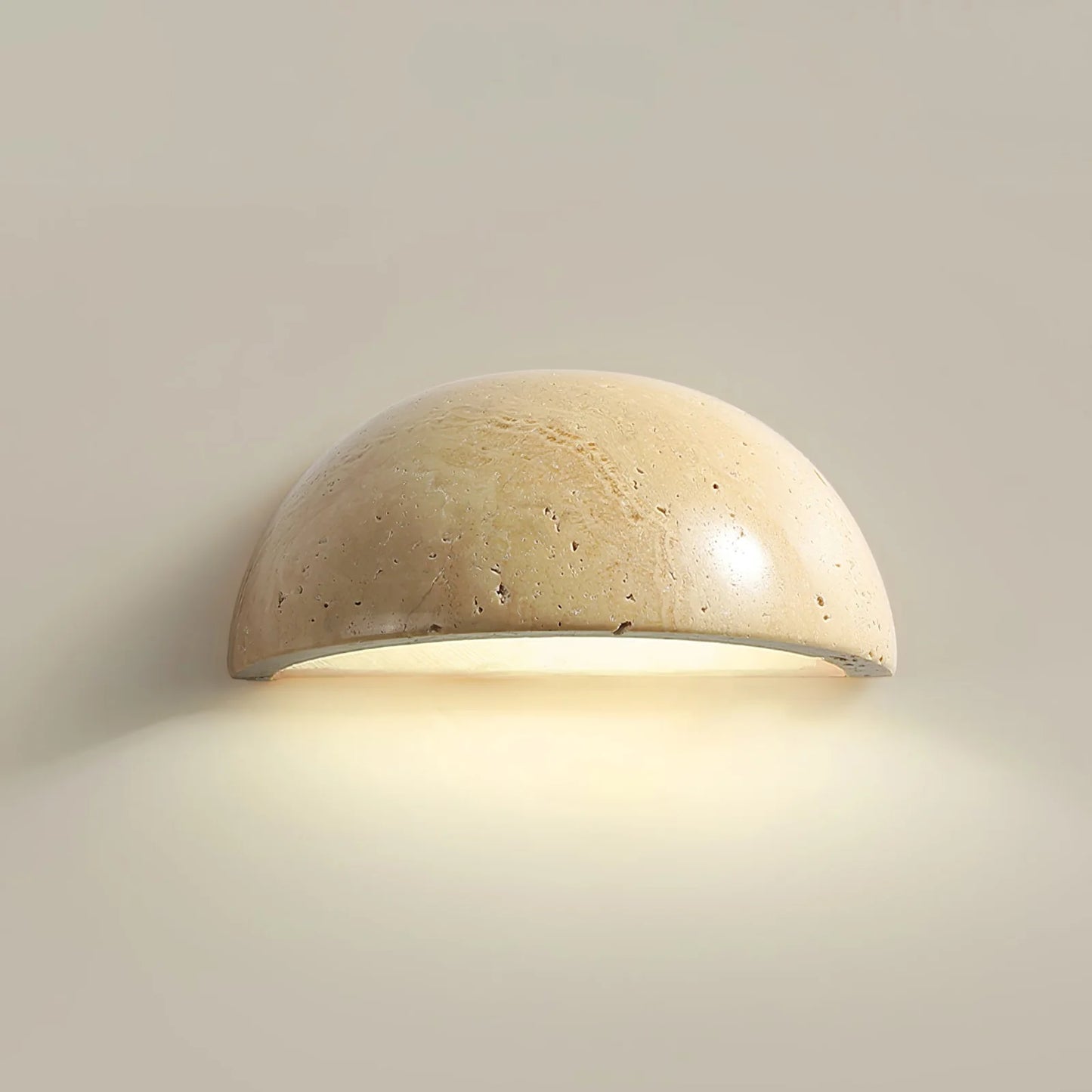 Semicircular Twilight Travertine Wall Lamp