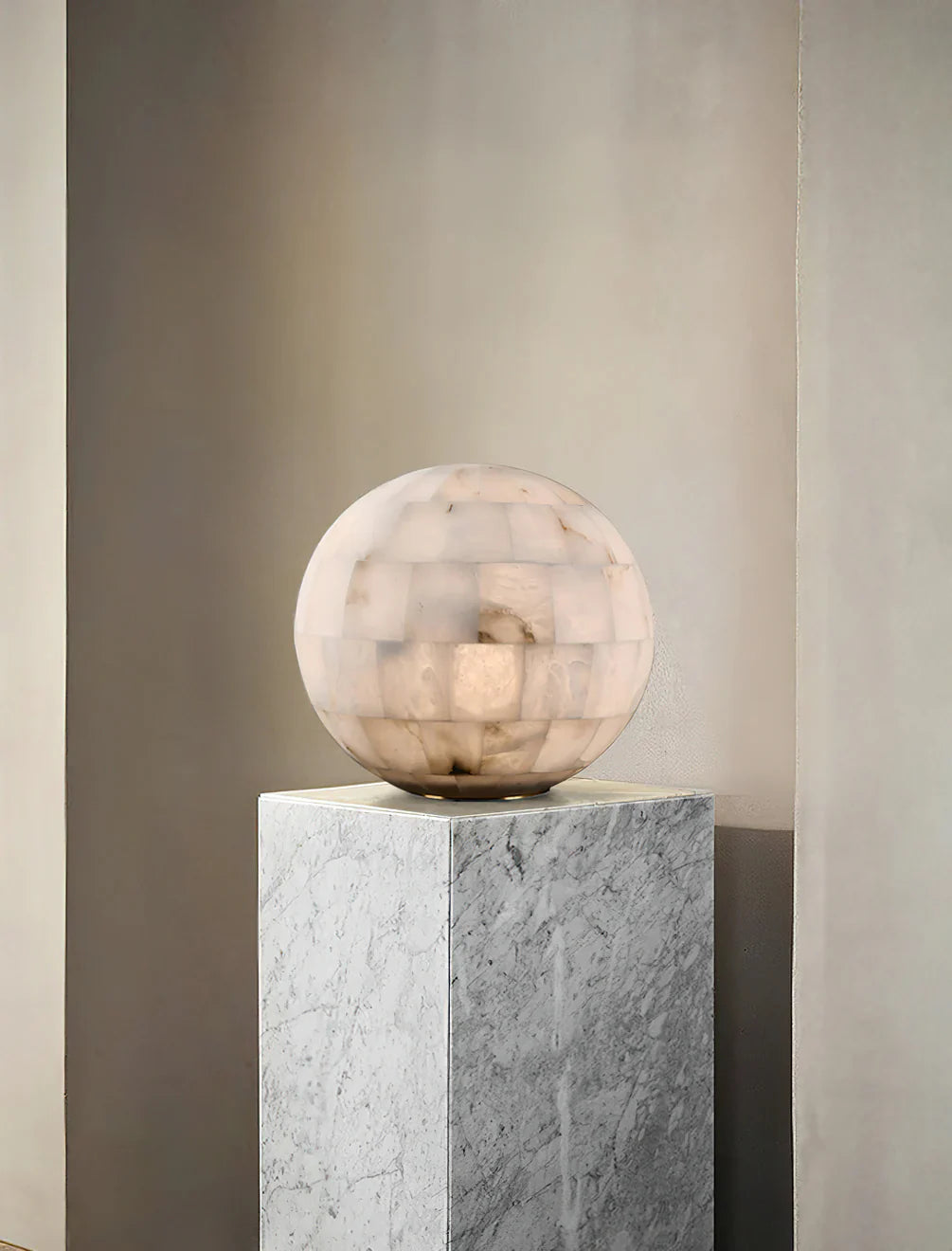 Spherical Alabaster Ball Table Lamp