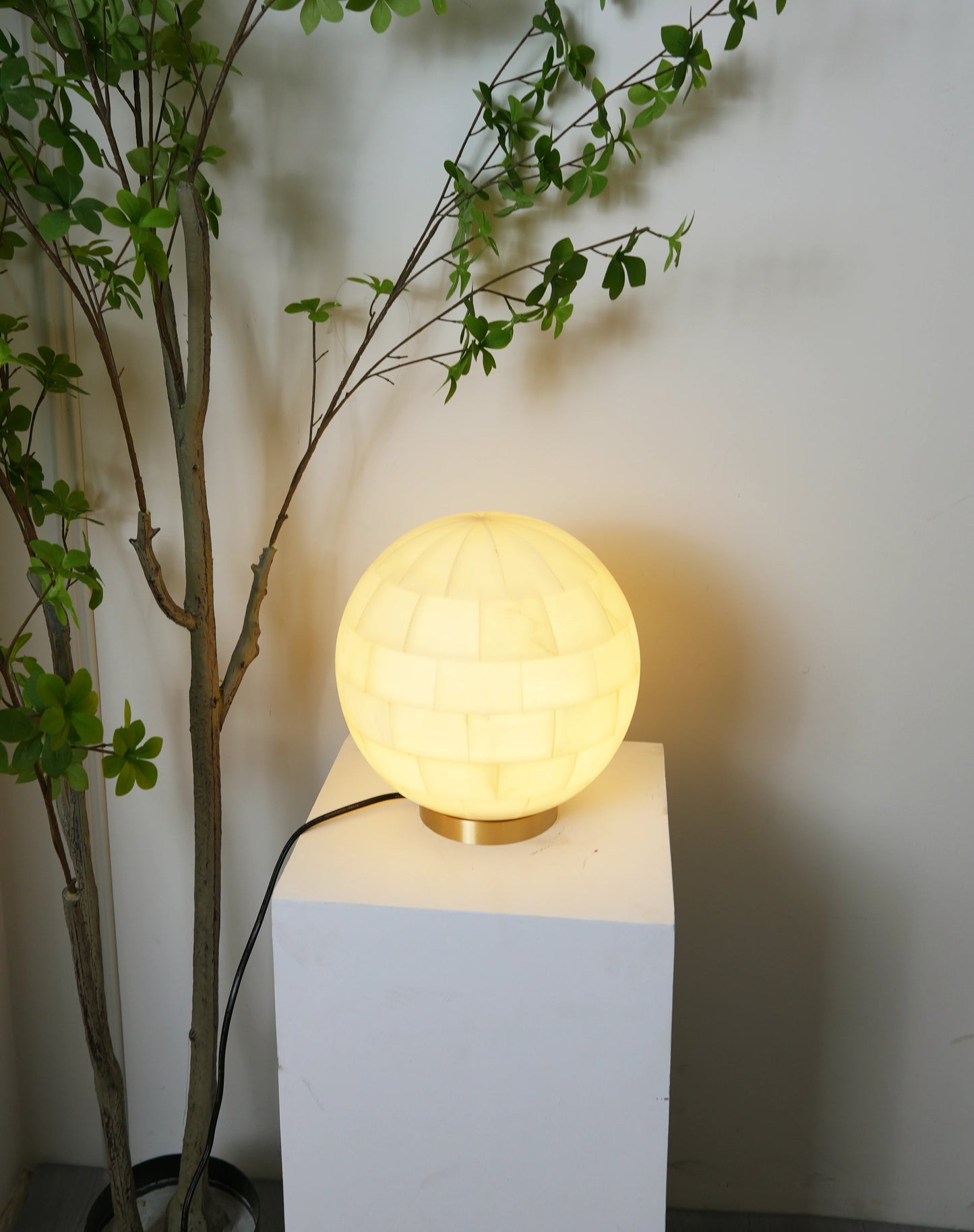 Spherical Alabaster Ball Table Lamp