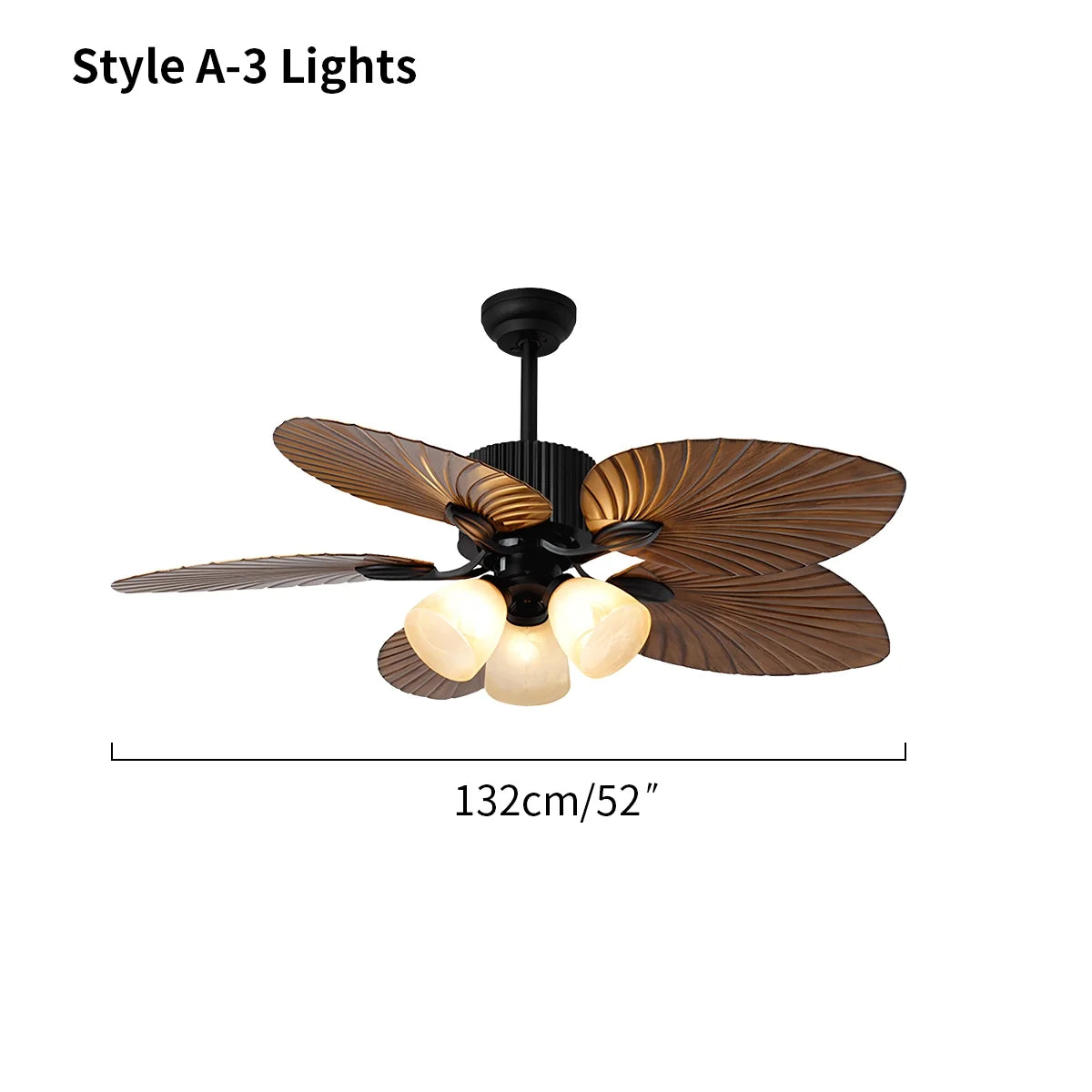 Tropical Palm Leaves Ceiling Fan with Light