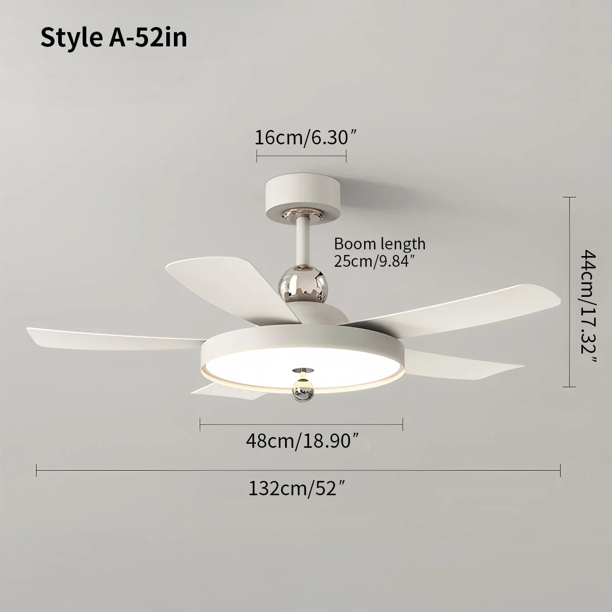 Silent Ceiling Fan with Light & Remote Control