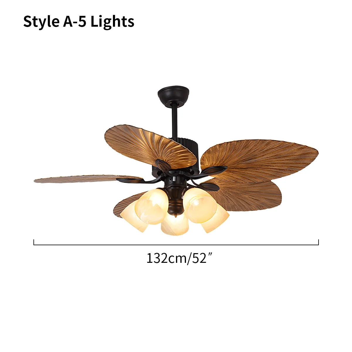 Tropical Palm Leaves Ceiling Fan with Light