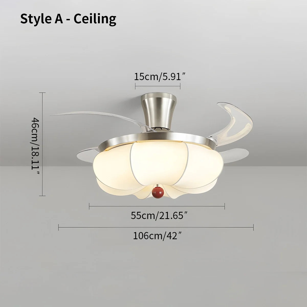 Retro Fabric Ceiling Fan Light for Dining Room