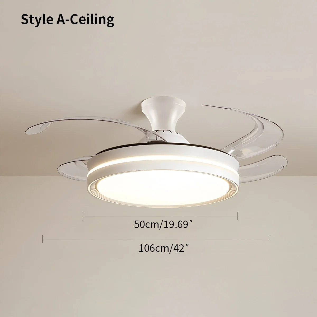 Modern Silent Remote Control Ceiling Fan with Light