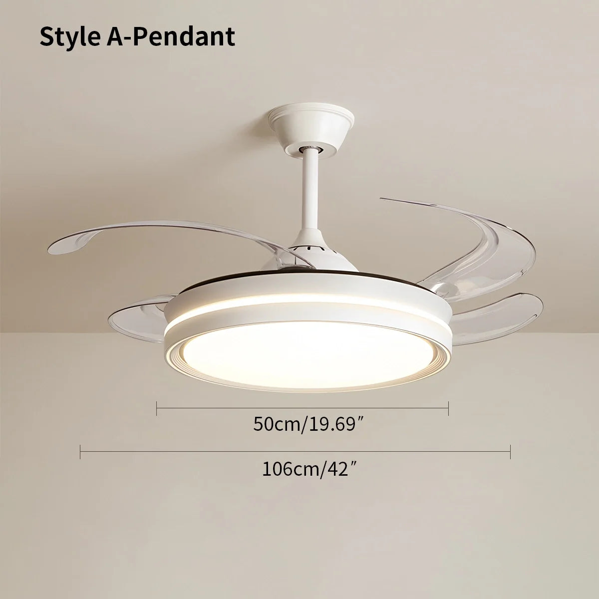 Modern Silent Remote Control Ceiling Fan with Light