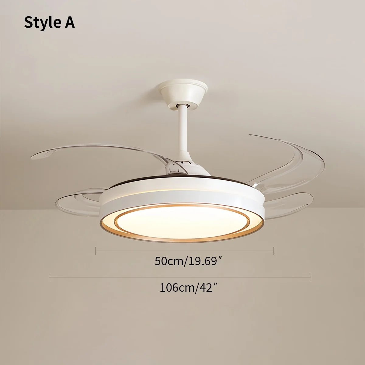 Modern Round Ceiling Fan Light with Remote Control