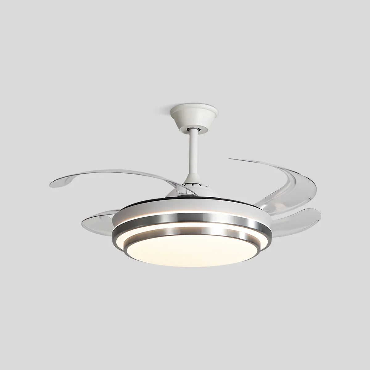 Modern White Ceiling Fan with Light