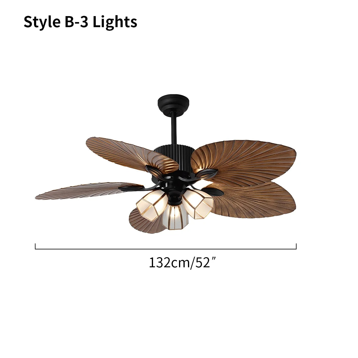 Tropical Palm Leaves Ceiling Fan with Light