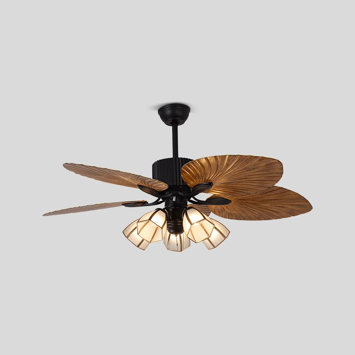 Tropical Palm Leaves Ceiling Fan with Light