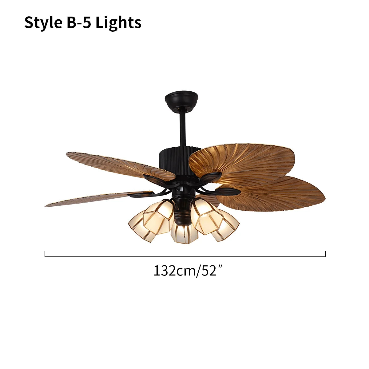 Tropical Palm Leaves Ceiling Fan with Light