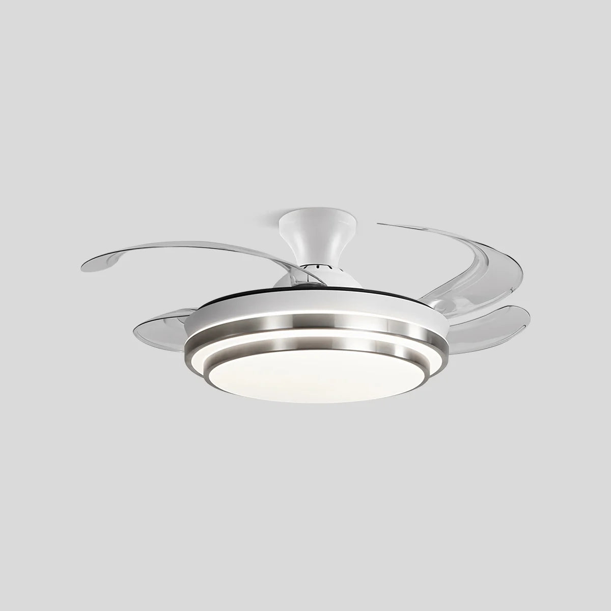 Modern White Ceiling Fan with Light
