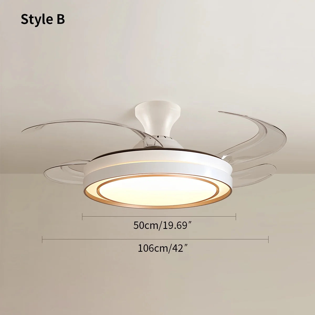 Modern Round Ceiling Fan Light with Remote Control