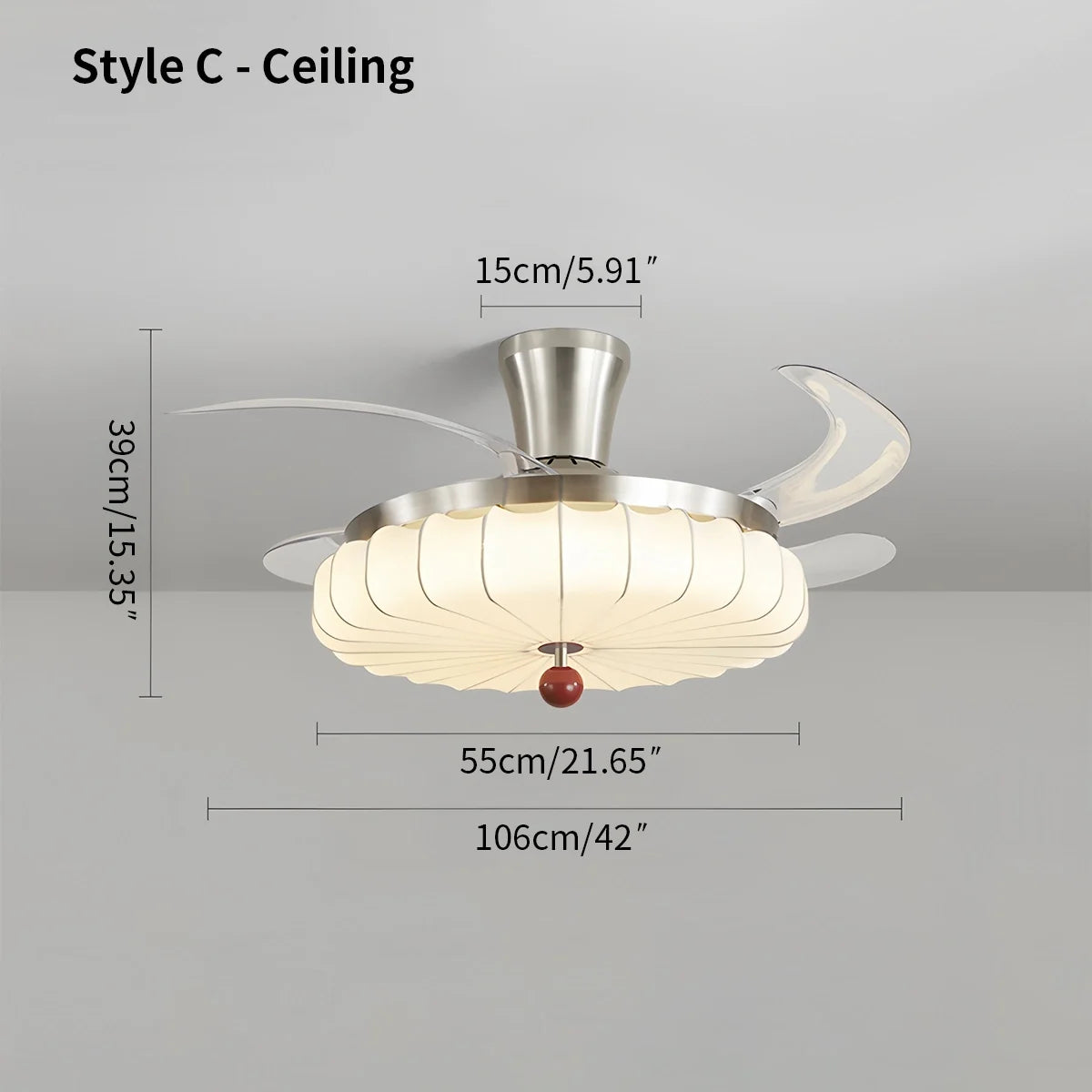 Retro Fabric Ceiling Fan Light for Dining Room