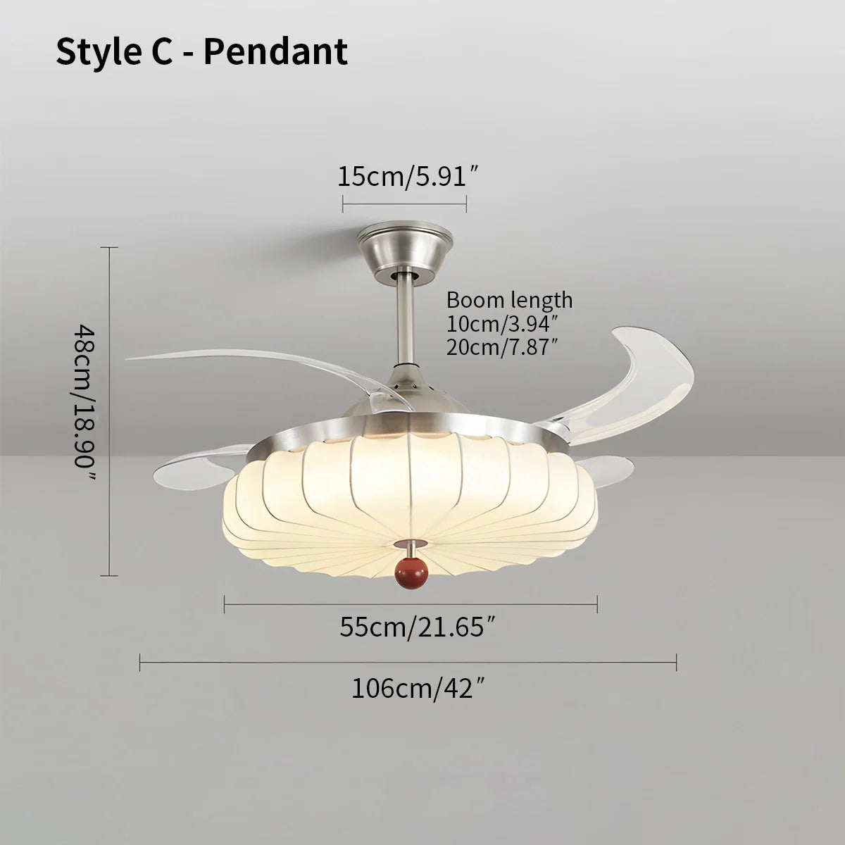 Retro Fabric Ceiling Fan Light for Dining Room