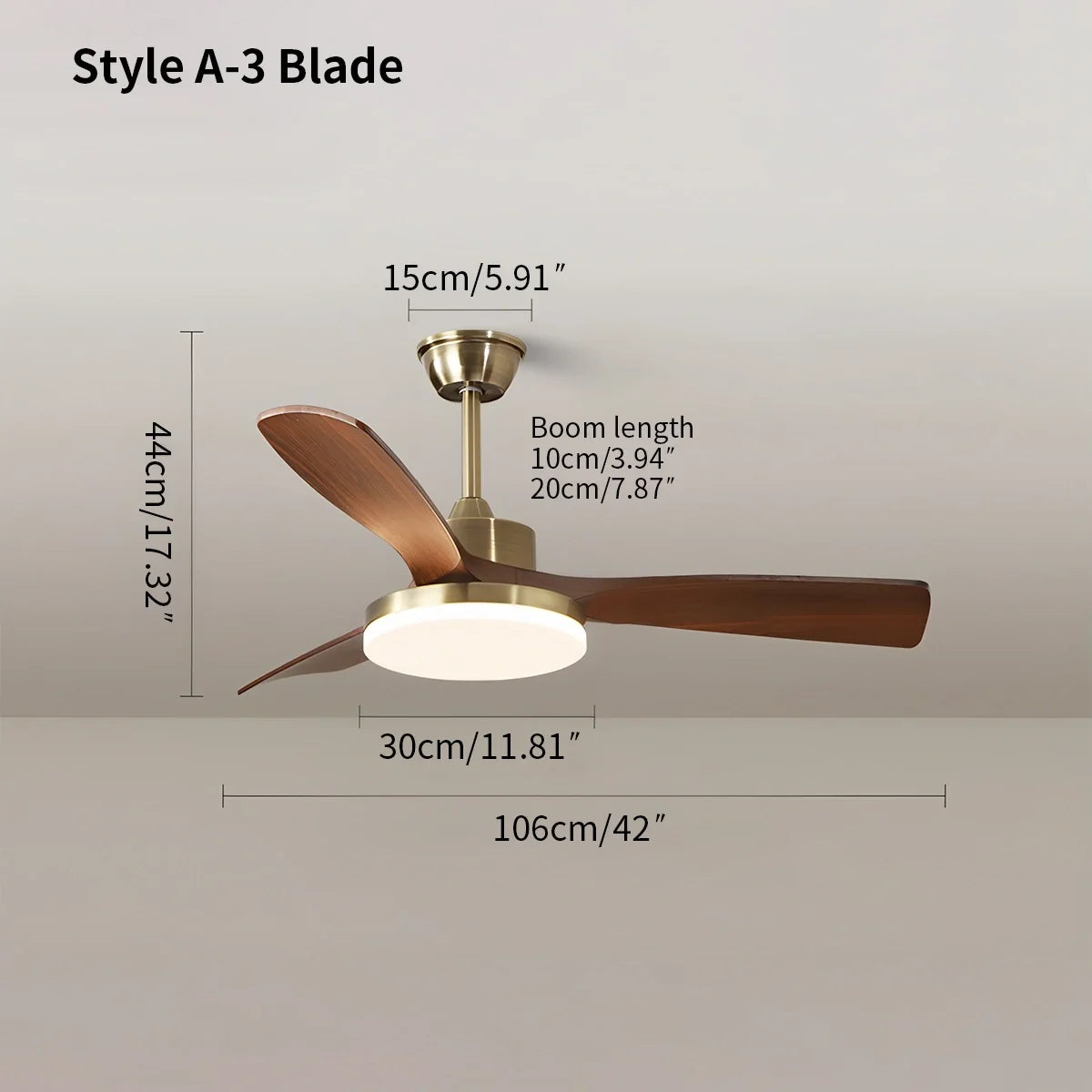 Modern 5-leaf Remote Control Ceiling Fan Light