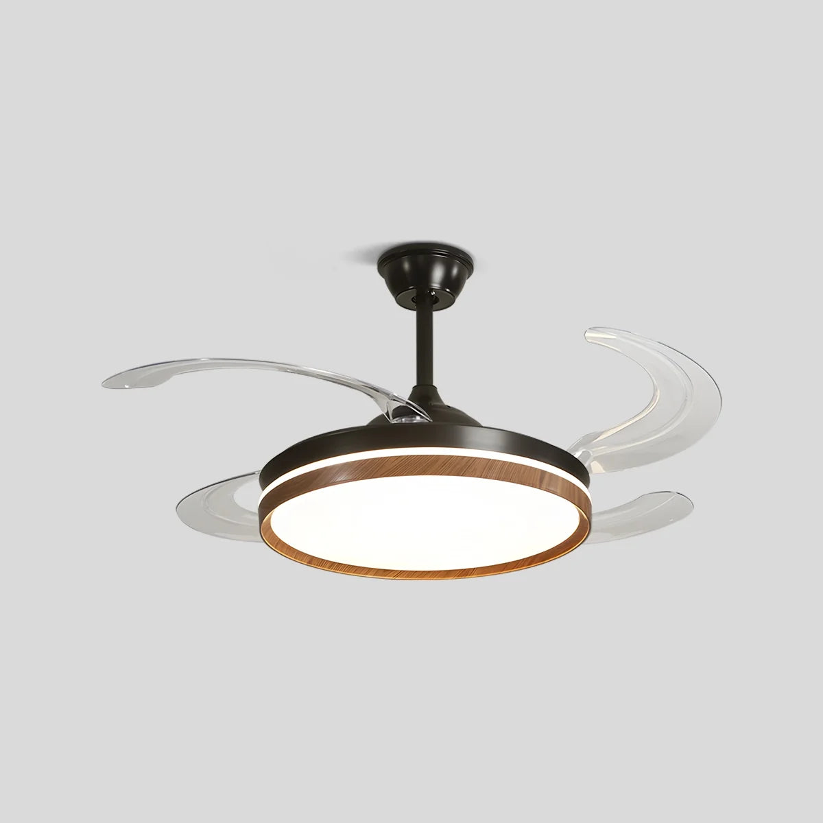 Retractable Blade Ceiling Fan with Light