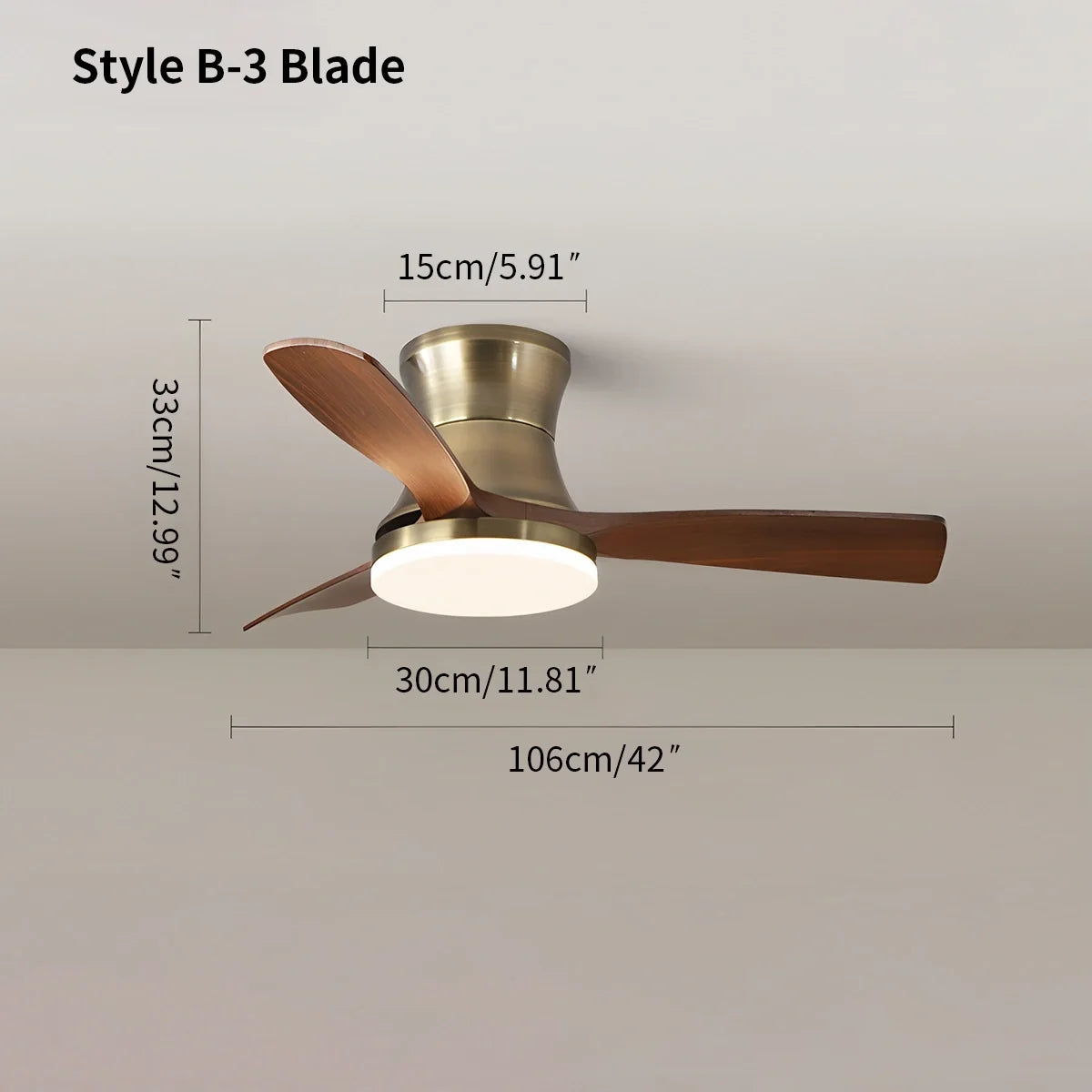Modern 5-leaf Remote Control Ceiling Fan Light