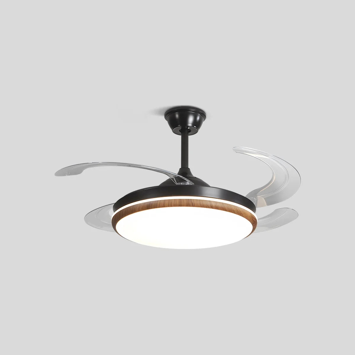 Retractable Blade Ceiling Fan with Light