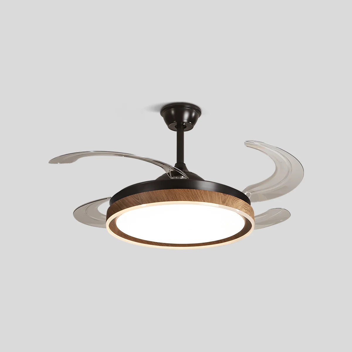 Retractable Blade Ceiling Fan with Light