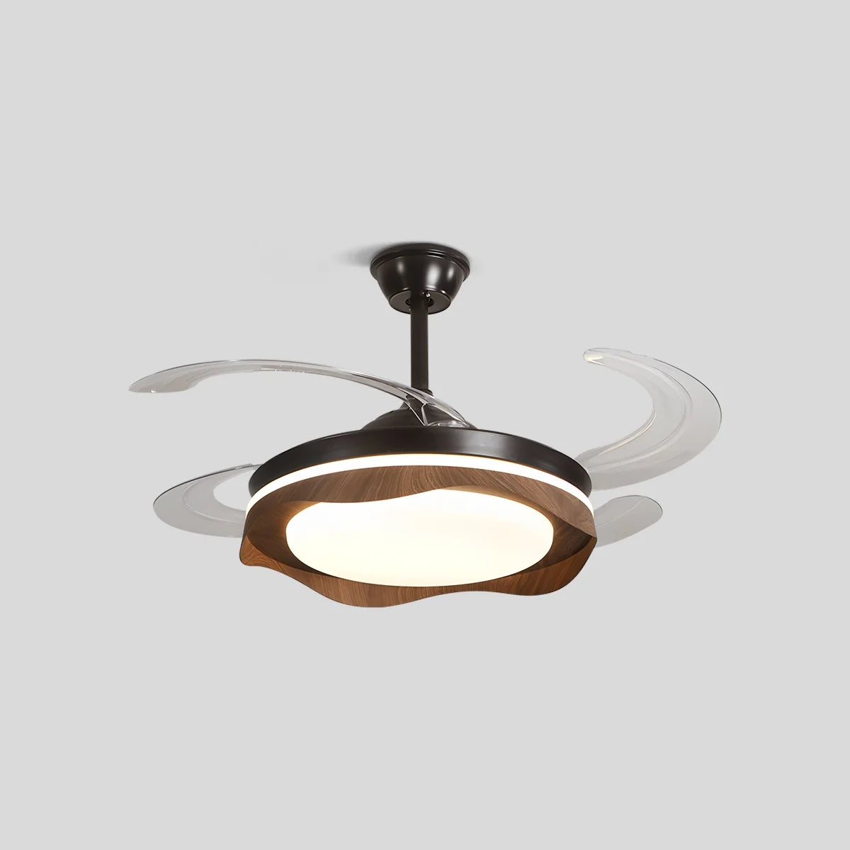 Retractable Blade Ceiling Fan with Light