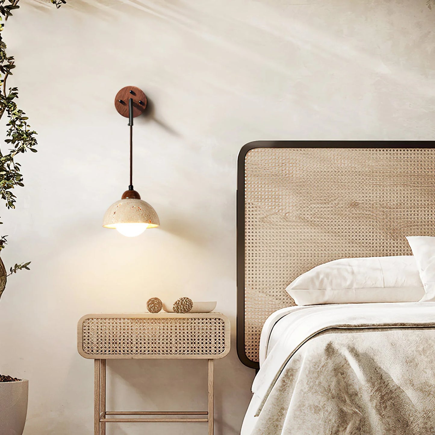 Tia Travertine Wall Lamp