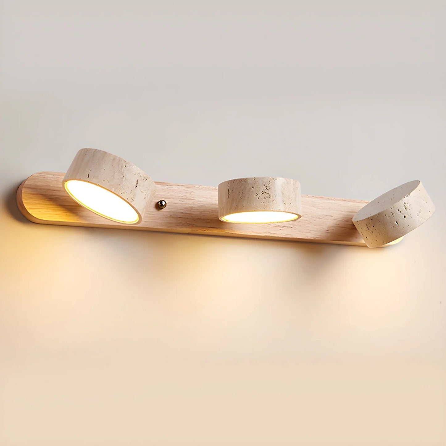 Travertine Duo Wood Wall Light