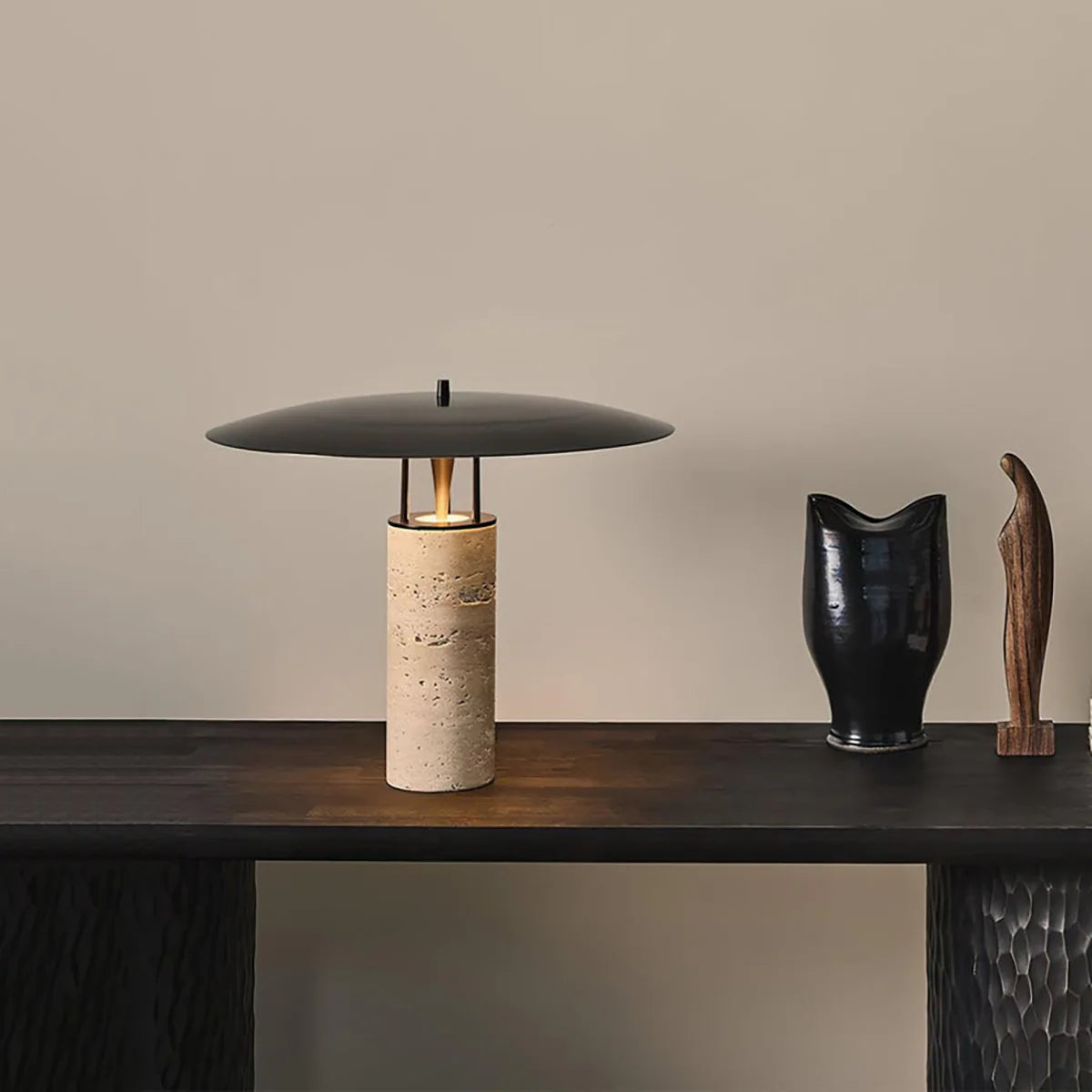 Travertine Luna Table Lamp