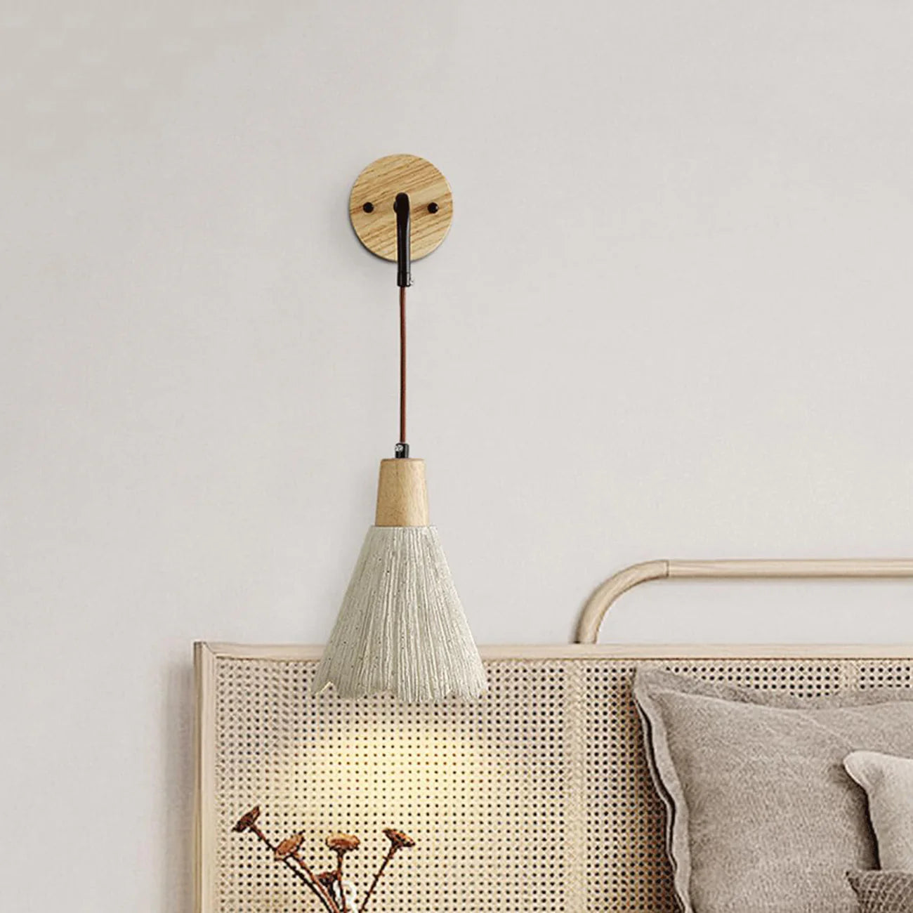 Cement Vintage Wood Wall Lamp