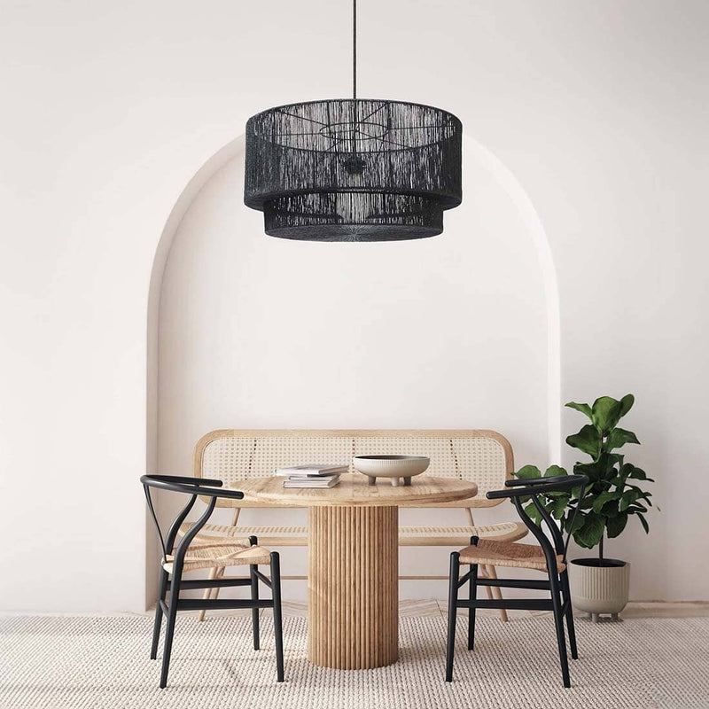 Shiloh Rattan Pendant Light - Bohemian Lampshade, Rattan Light Fixture