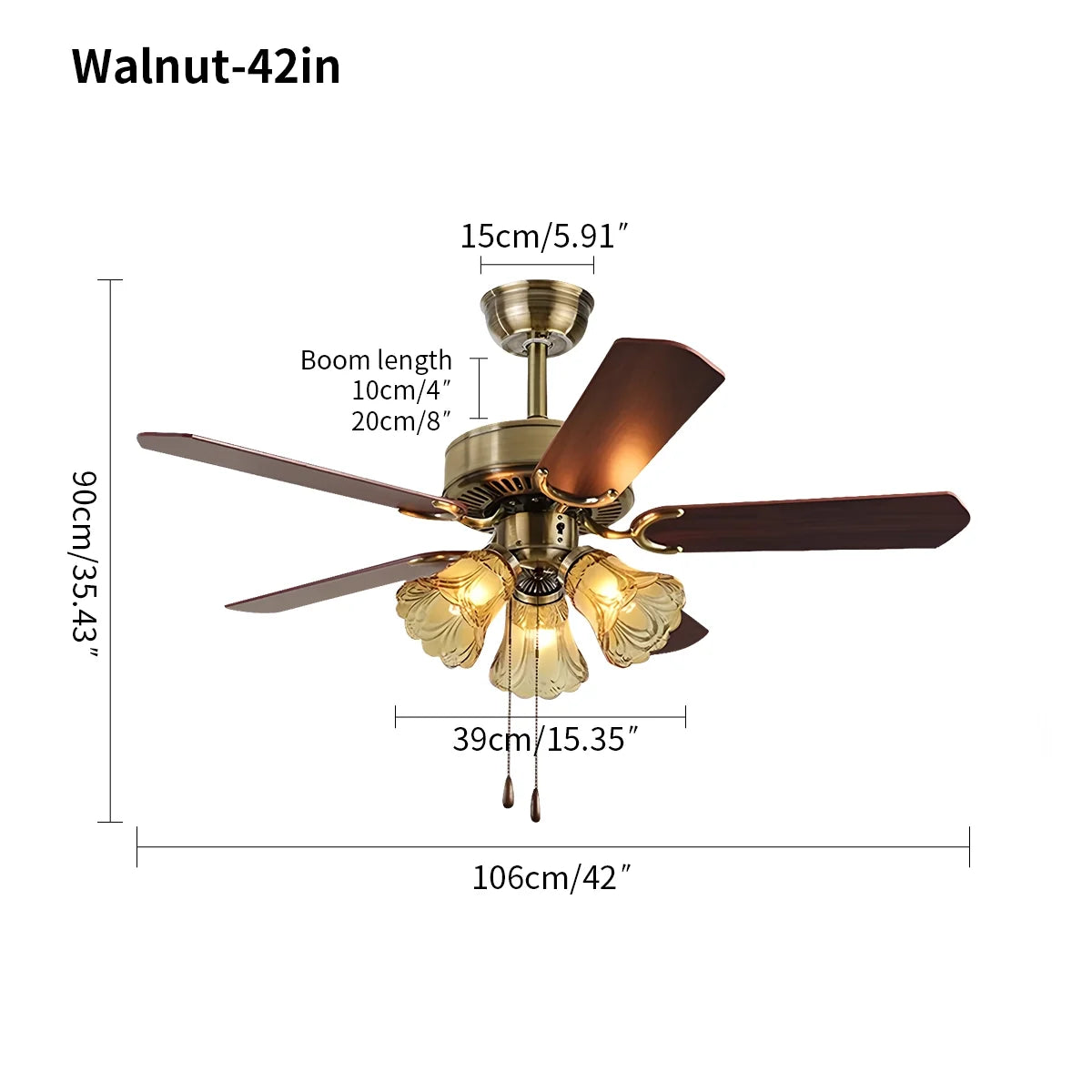 Vintage Ceiling Fan with Light for Dining Room